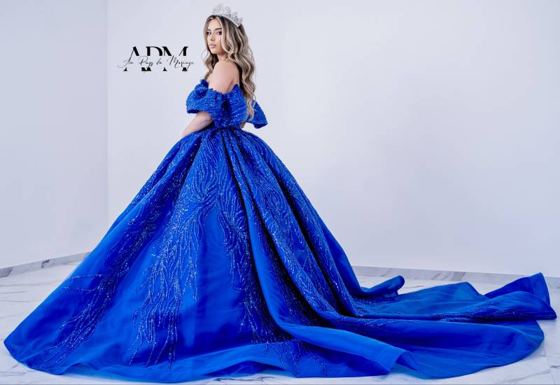 Robe princesse bleu à Lyon